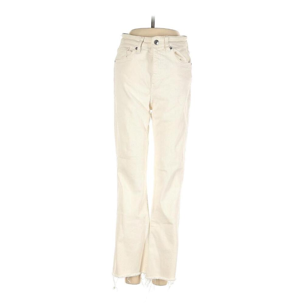 Zara Ivory Boot Leg Jeans Size 4
